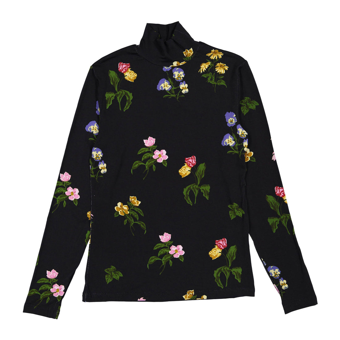 Ava and Lu Black Roses Turtleneck