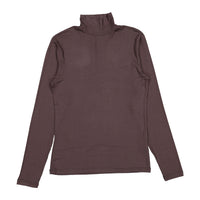Ava and Lu Brown Solid Turtleneck