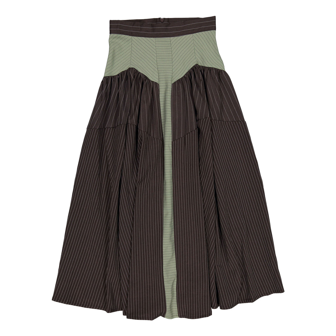 Ava and Lu Taupe Pin Stripe Drop Waiste Skirt