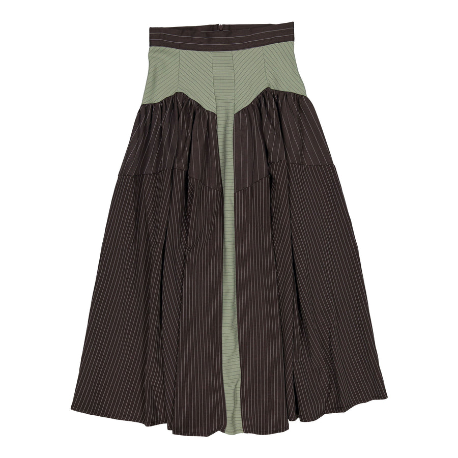 Ava and Lu Taupe Pin Stripe Drop Waiste Skirt
