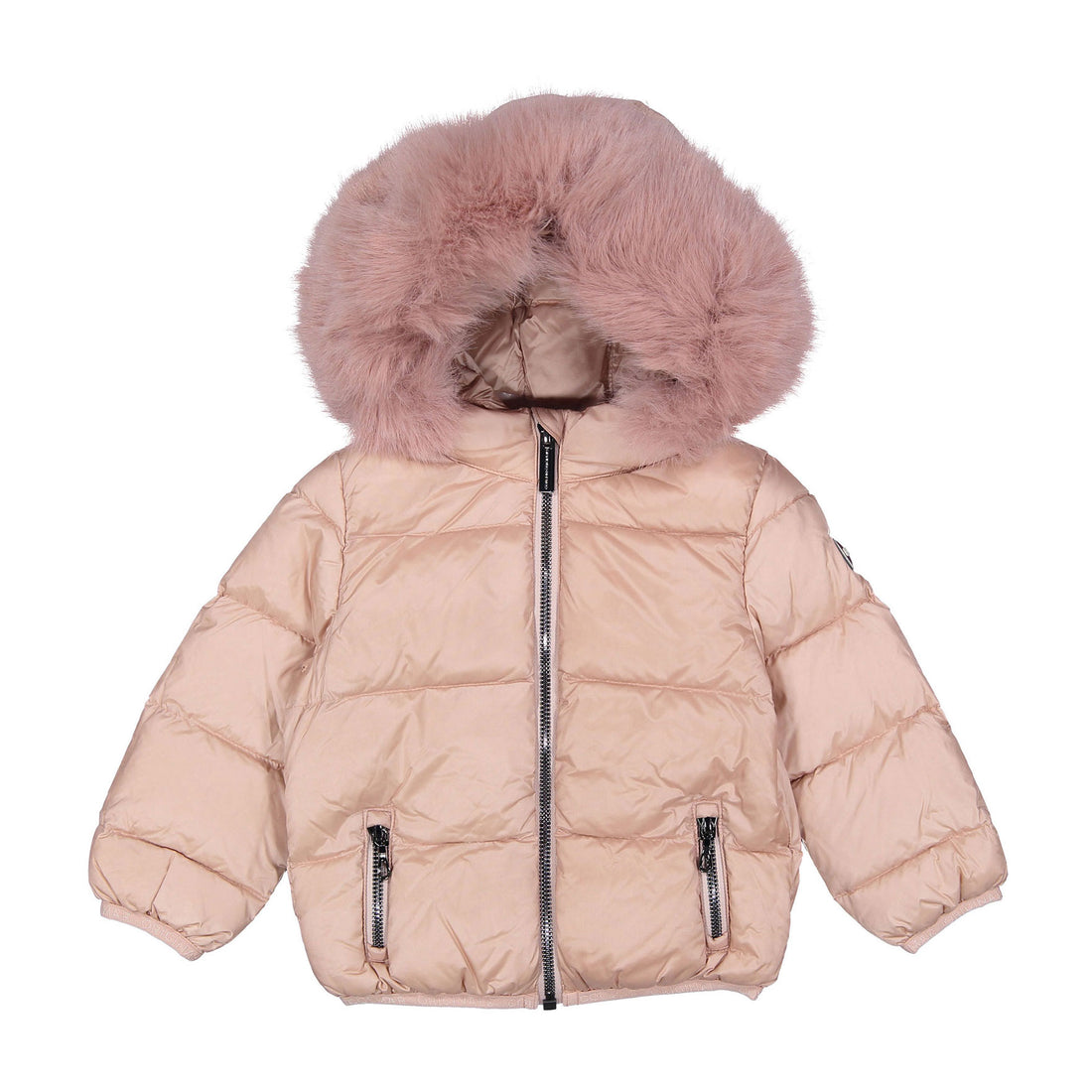 Colmar Pink Fur Hooded Baby Jacket