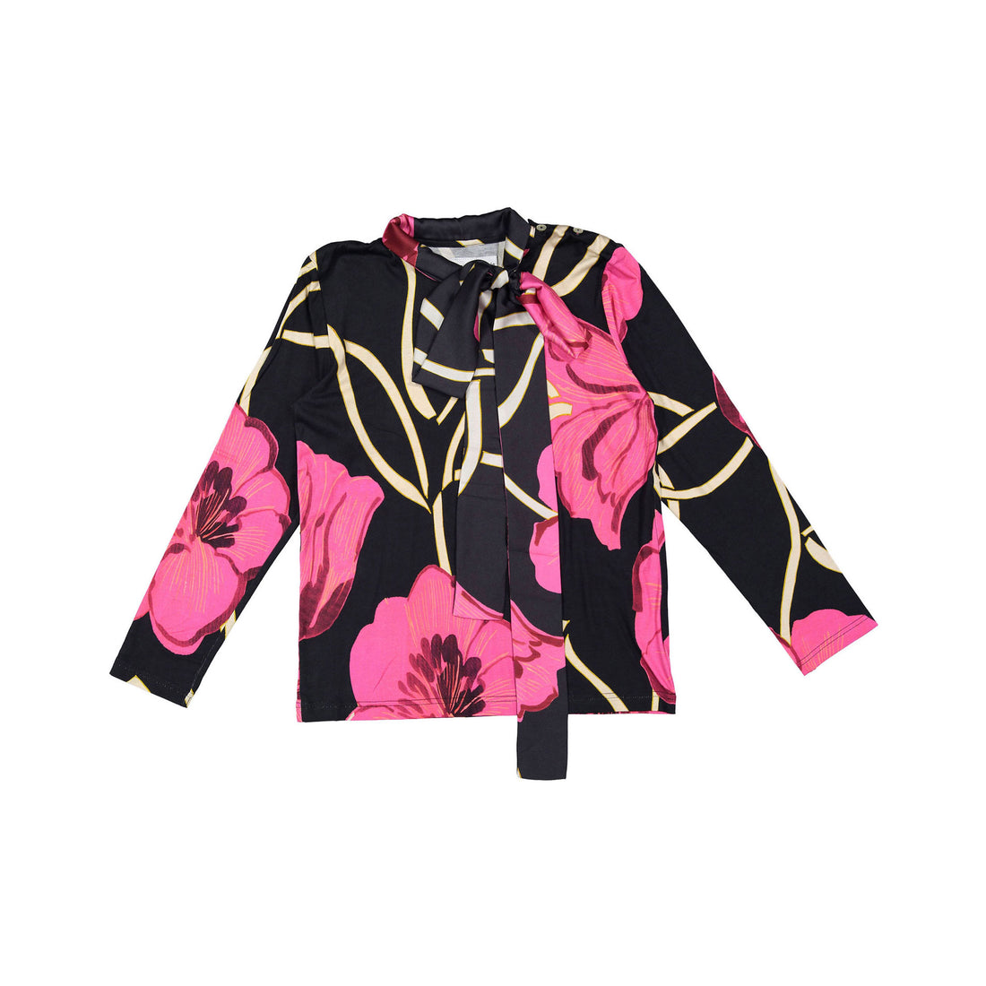 Christina Rohde Black/Pink Floral Blouse