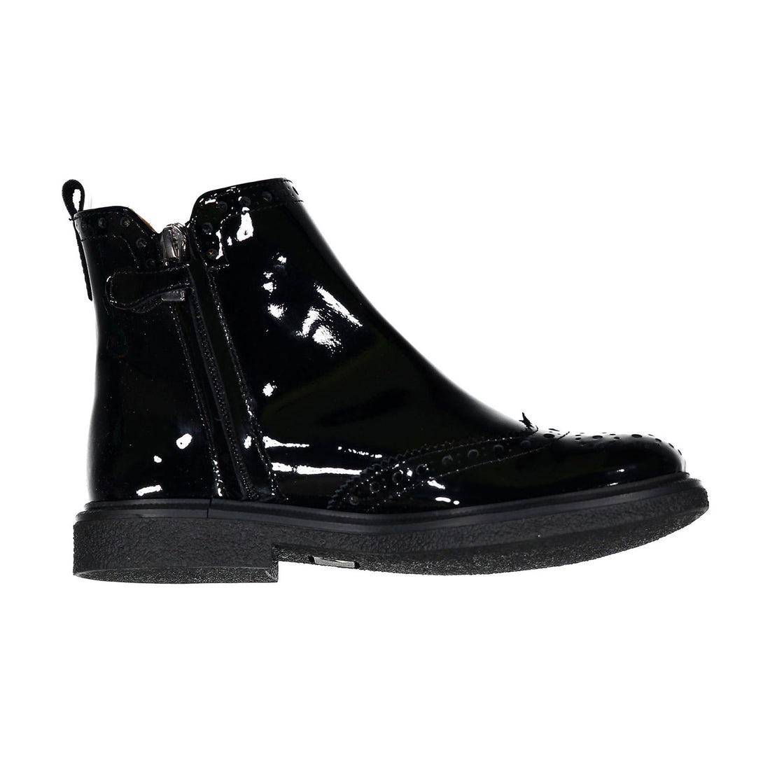 Papanatas Black Patent Leather Chelsea Bootie