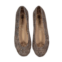 Papanatas Tan Crochet Ballet Flat