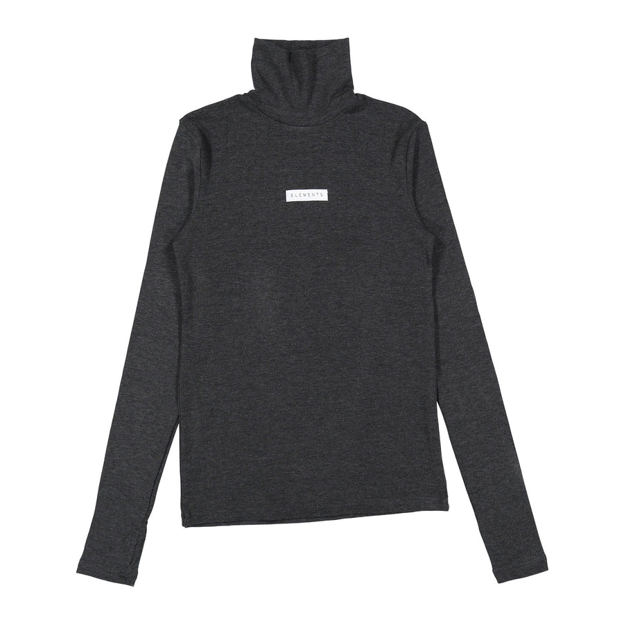 ELEMENTS Dark Gray Satin Logo Trutleneck
