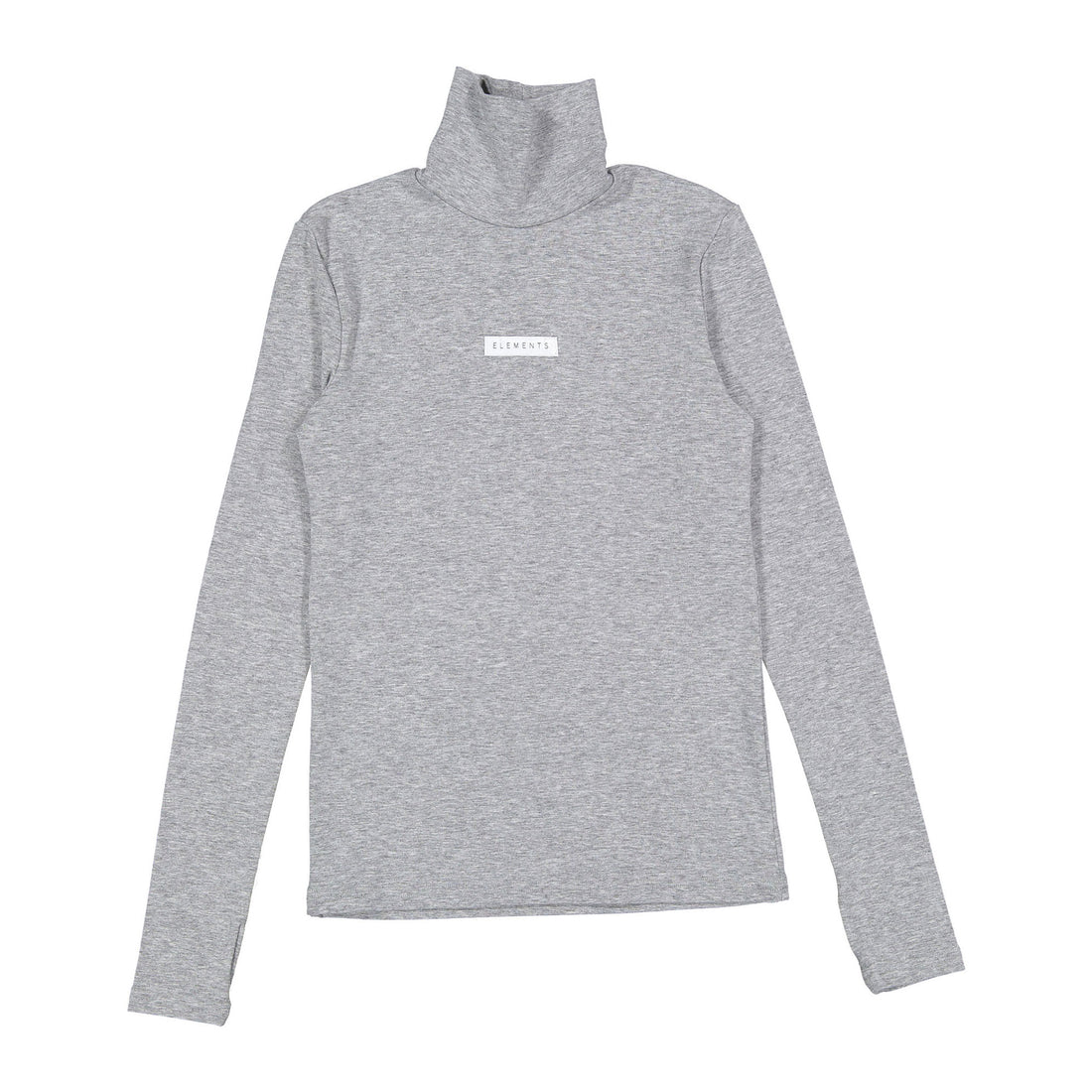 ELEMENTS Light Gray Satin Logo Turtleneck