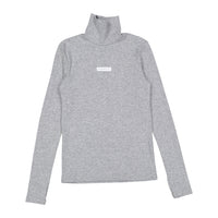 ELEMENTS Light Gray Satin Logo Turtleneck