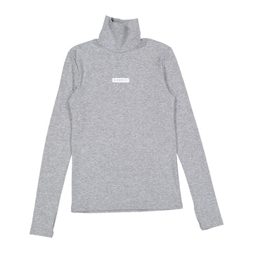 Light Gray Satin Logo Turtleneck