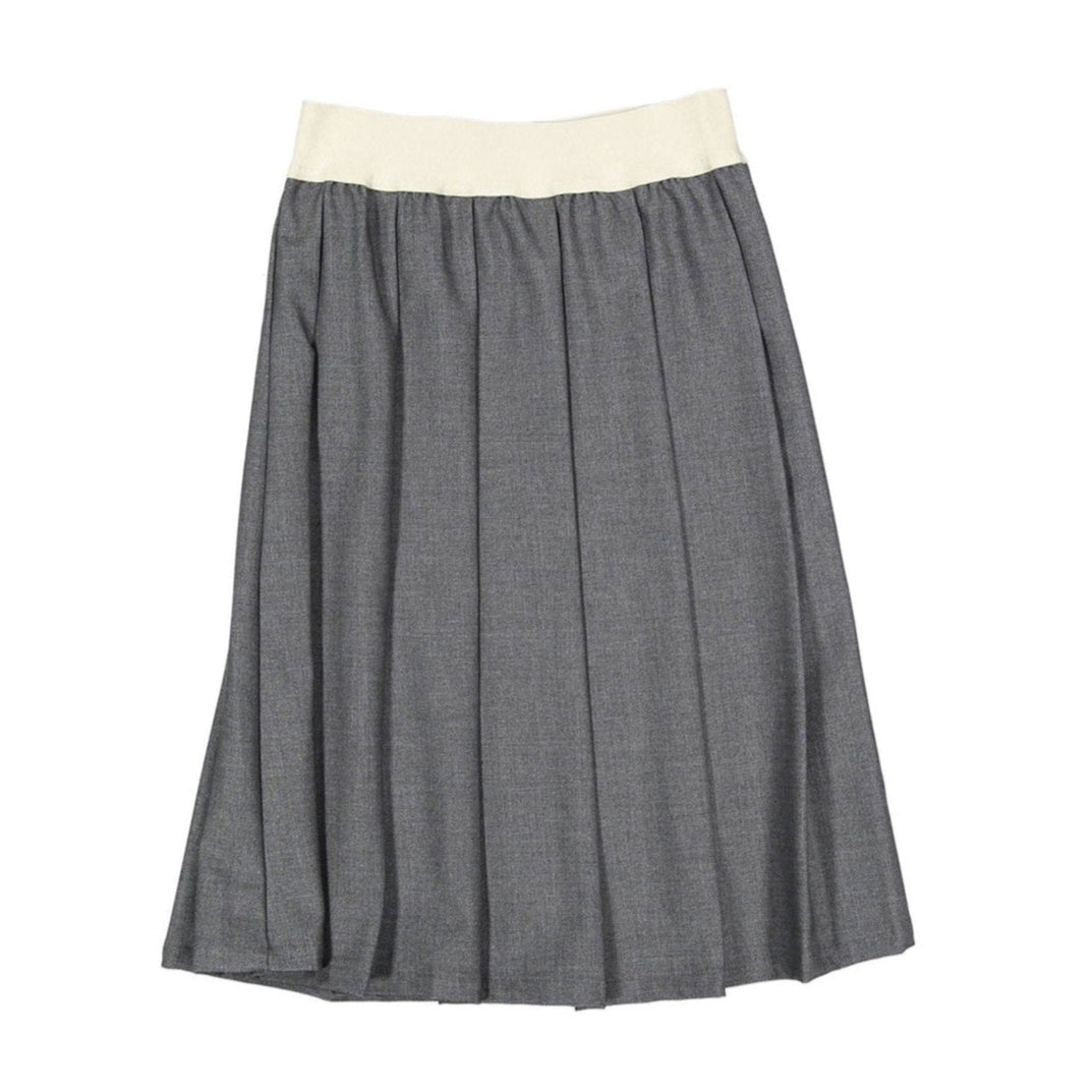 ELEMENTS Gray Pleated Knee Length Skirt