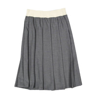ELEMENTS Gray Pleated Knee Length Skirt