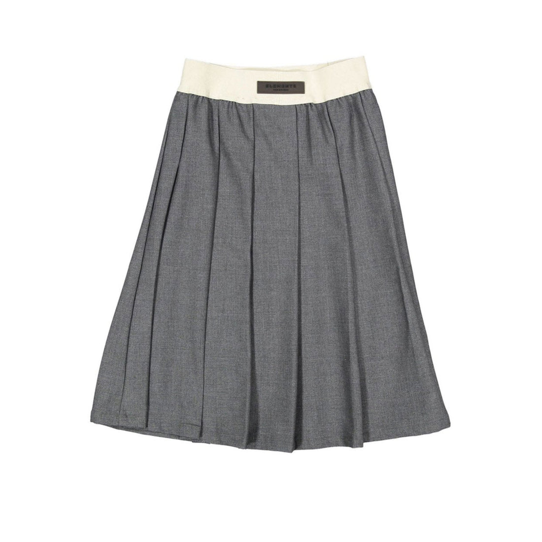 ELEMENTS Gray Pleated Knee Length Skirt