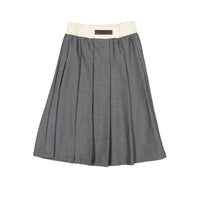 ELEMENTS Gray Pleated Knee Length Skirt