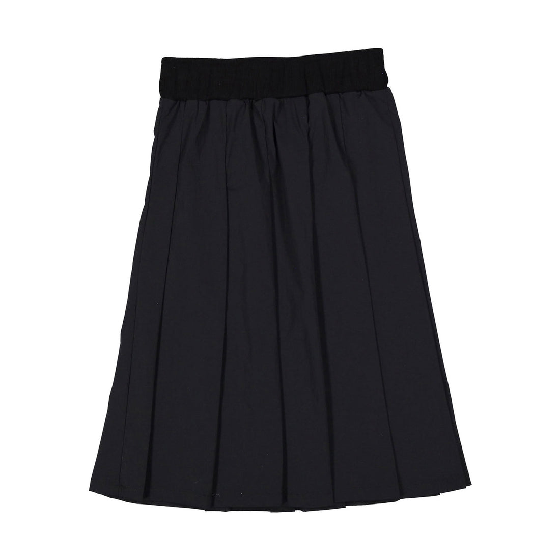 ELEMENTS Black Tafetta Pleated Knee Length Skirt