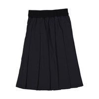 ELEMENTS Black Tafetta Pleated Knee Length Skirt