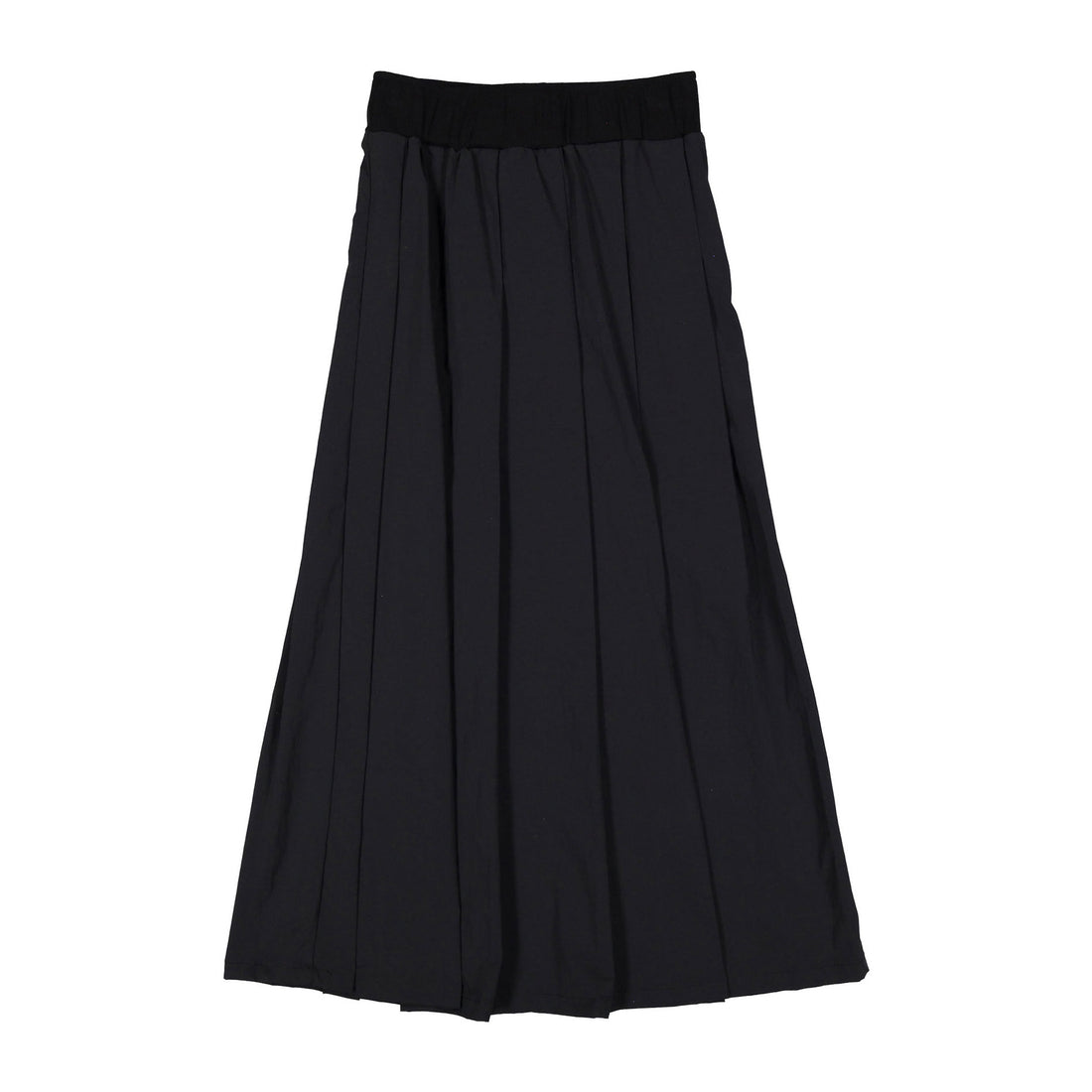 ELEMENTS Black Taffeta Pleated Midi Skirt