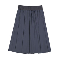 ELEMENTS Slate Tafetta Pleated Knee Length Skirt