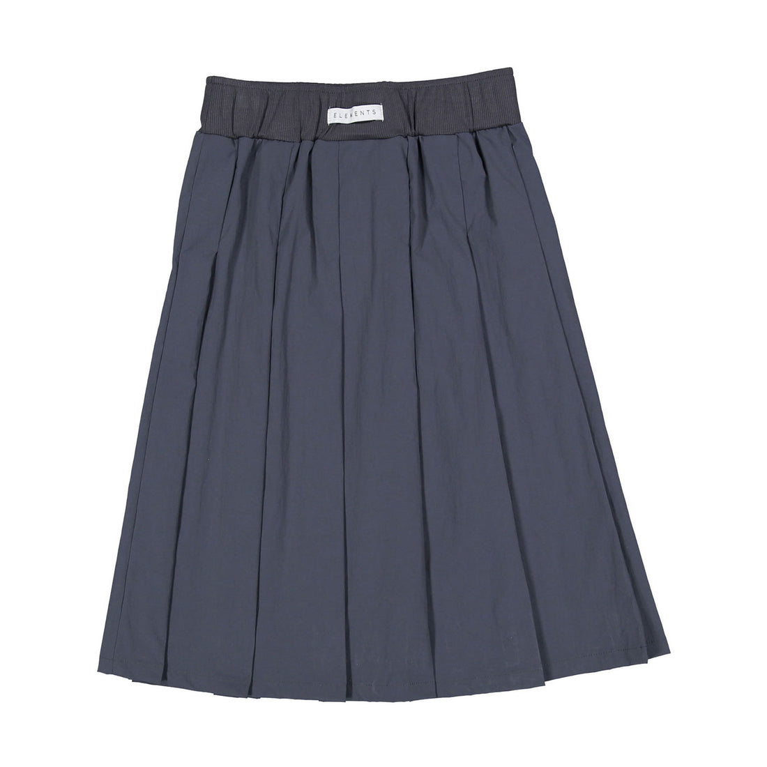 ELEMENTS Slate Tafetta Pleated Knee Length Skirt