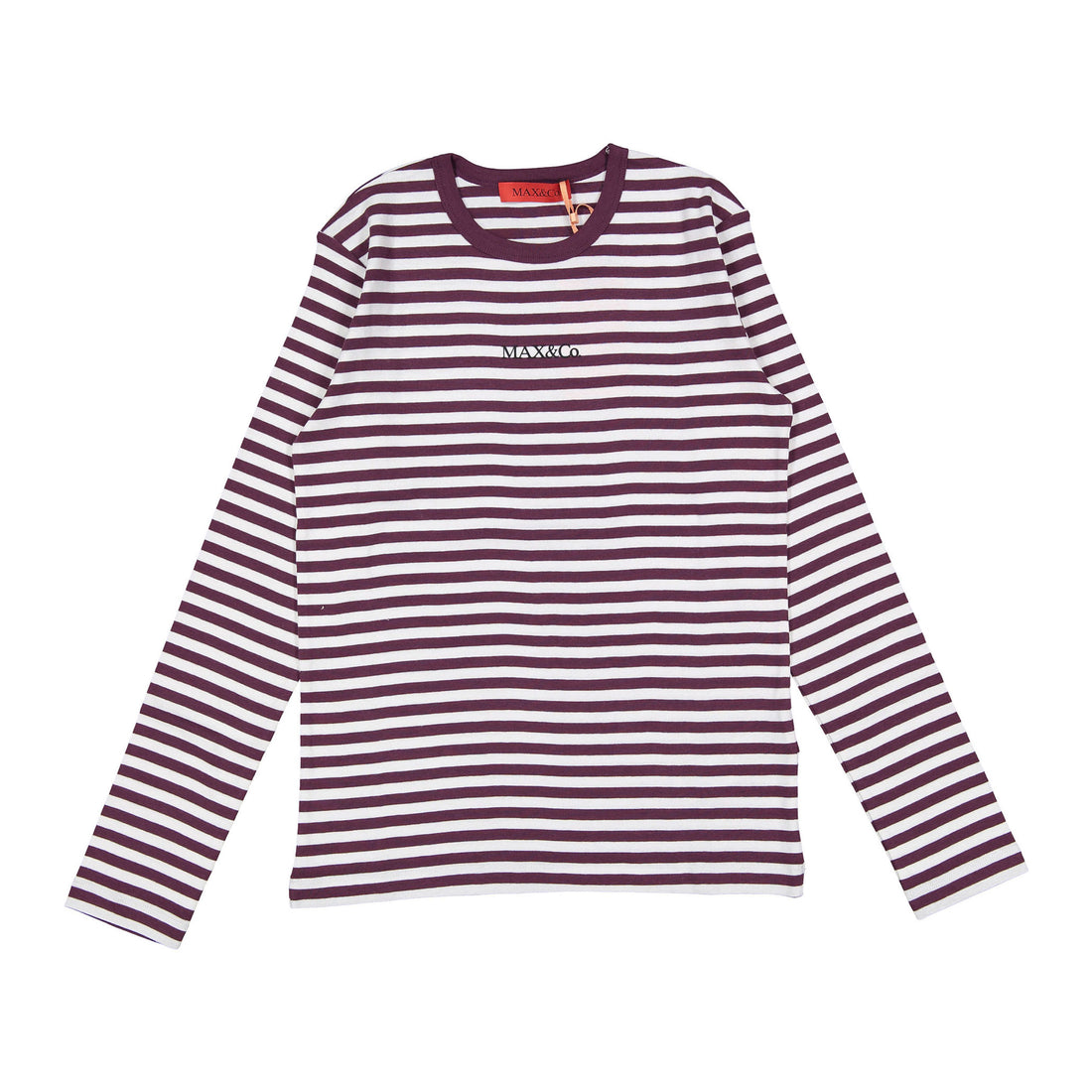 Max and Co Plum Striped Maglietta Tee