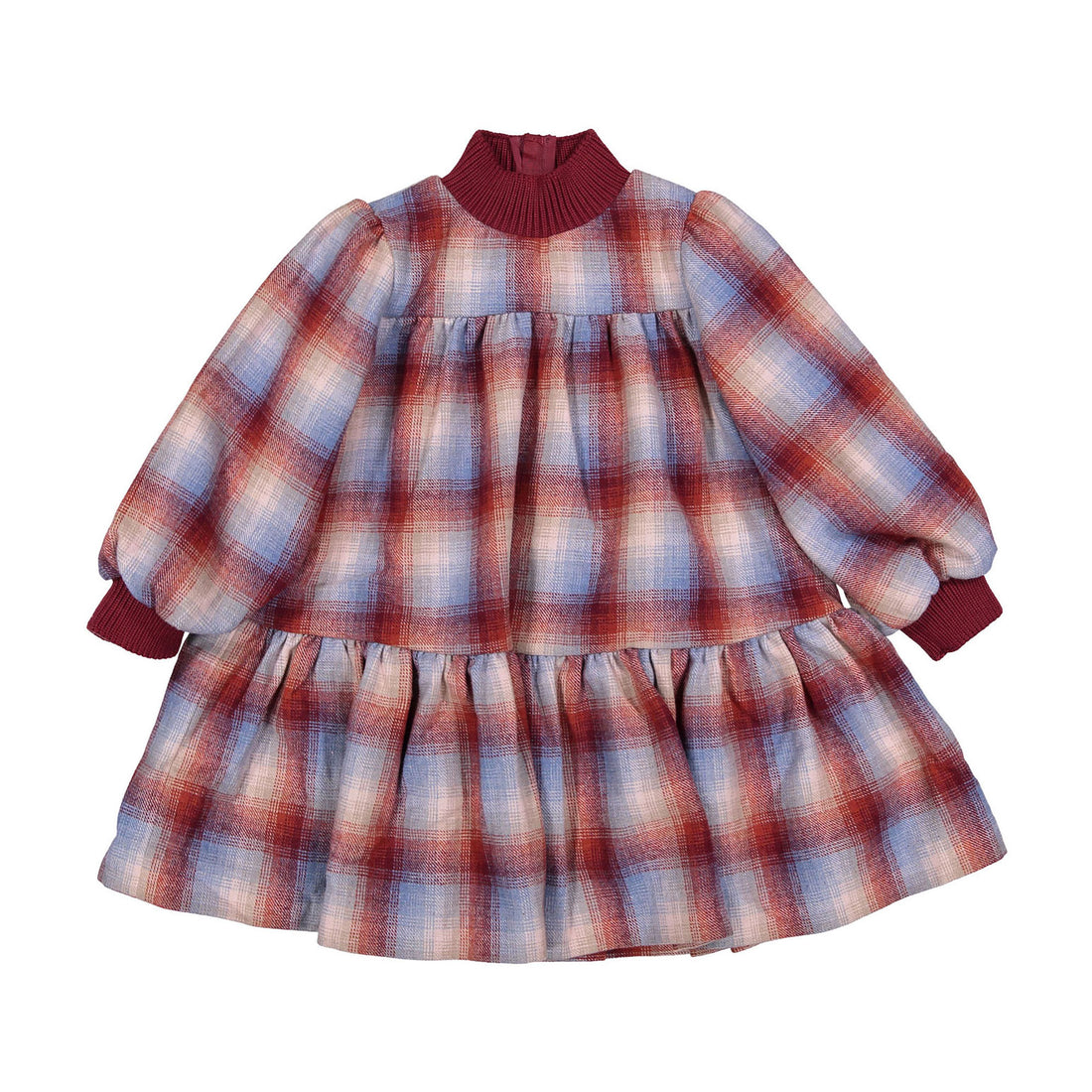 The Middle Daughter Cranberry & Blue Moon Check Word Of Mouth Dress