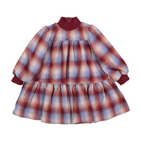 The Middle Daughter Cranberry & Blue Moon Check Word Of Mouth Dress