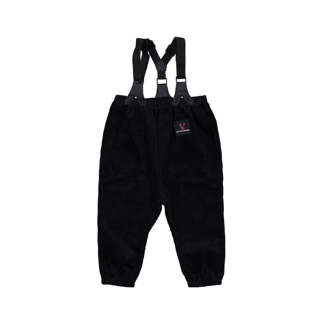 Calla Lili Black Suspenders Romper