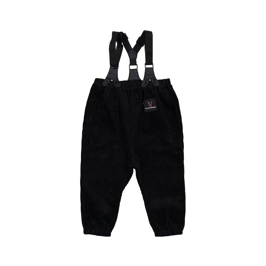 Calla Lili Black Suspenders Romper