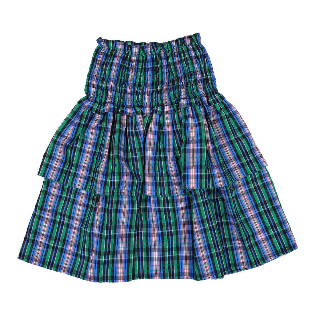 The New Society Infinite Navy Checks Lidia Special Skirt