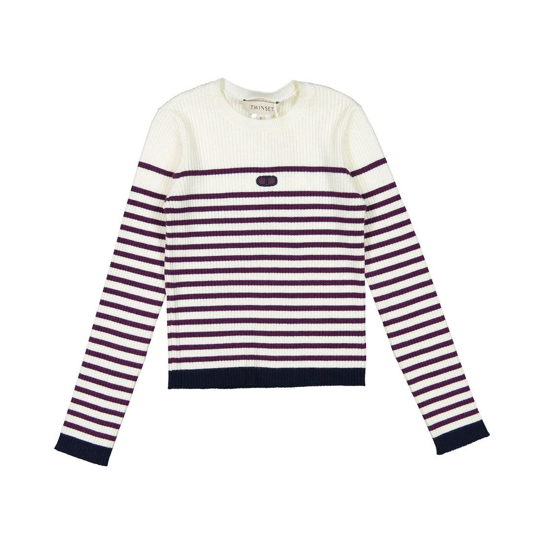 Twinset Cream/Burgundy Crewneck Sweater