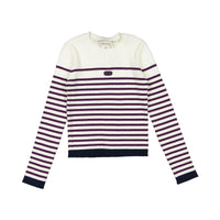 Twinset Cream/Burgundy Crewneck Sweater