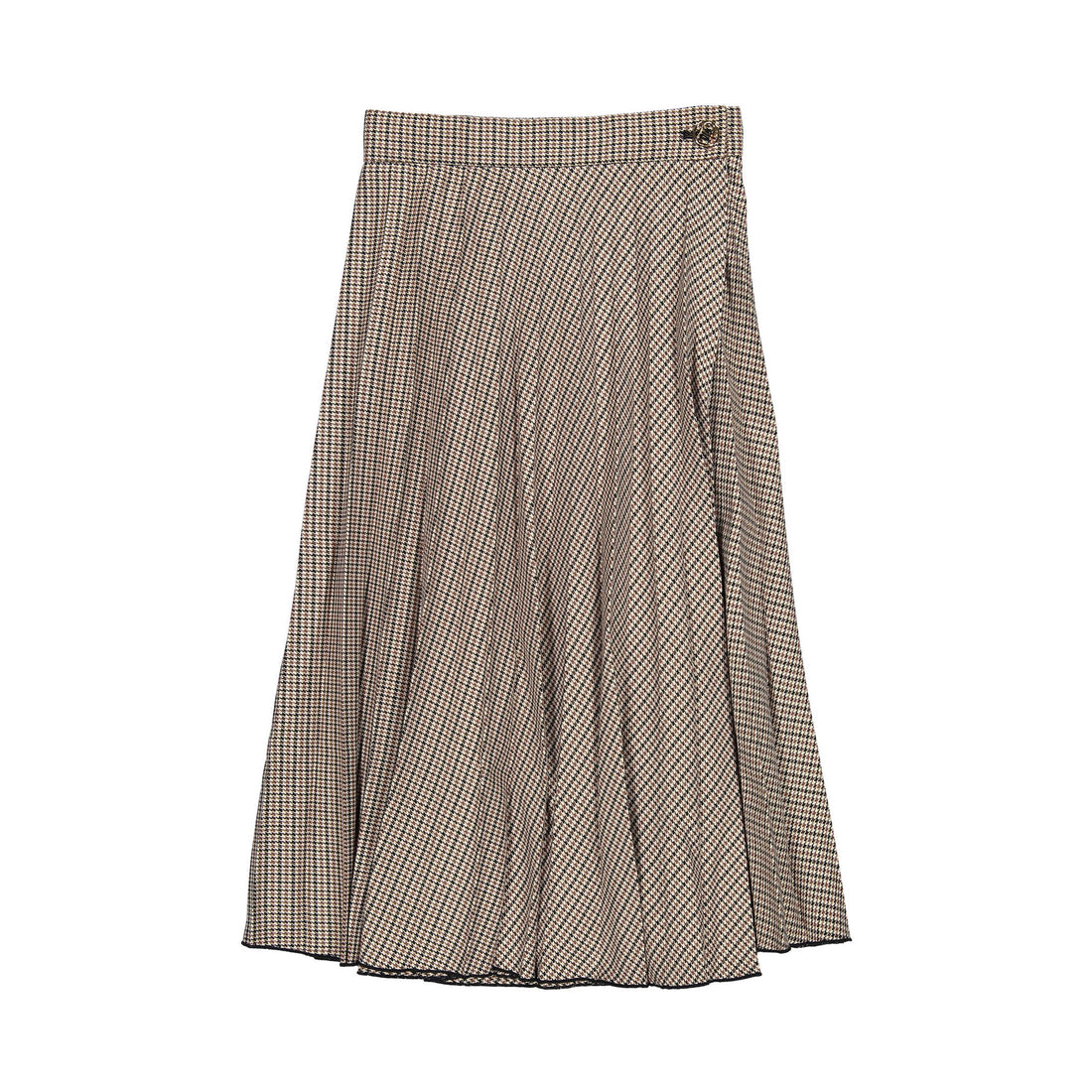 Twinset Camel Plaid Long Skirt