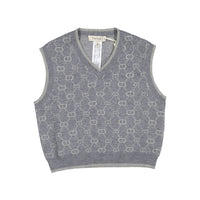 Twinset Grey Logo Short Knit Vest