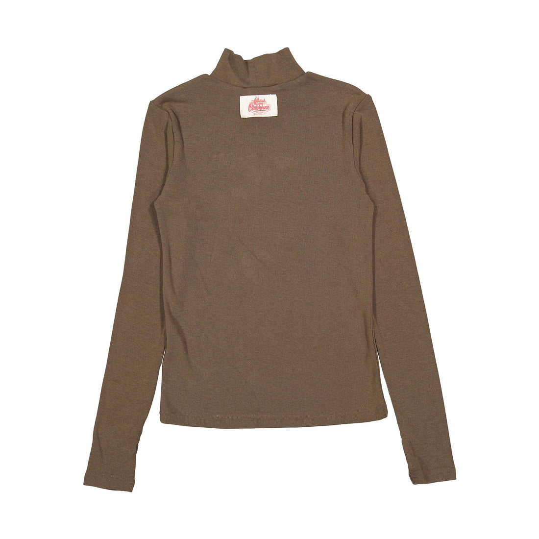 Clubhouse Mocha Shoe Embroidered Turtleneck