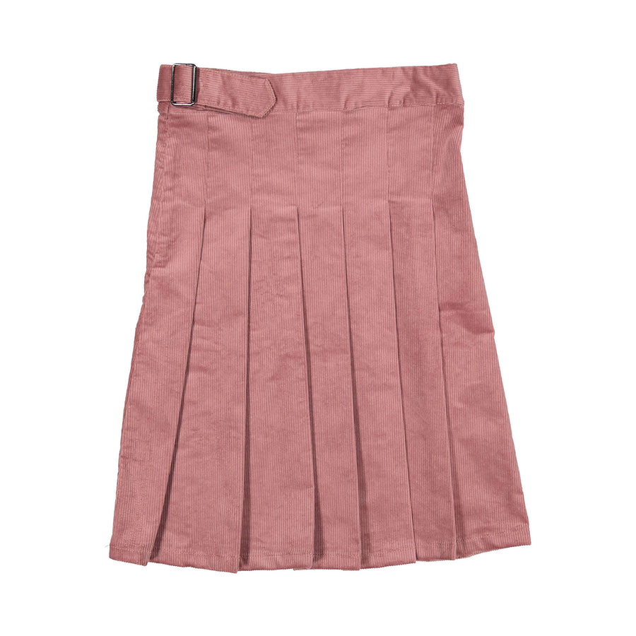 Clubhouse Pink Corduroy Belt Detail Pleated Skirt