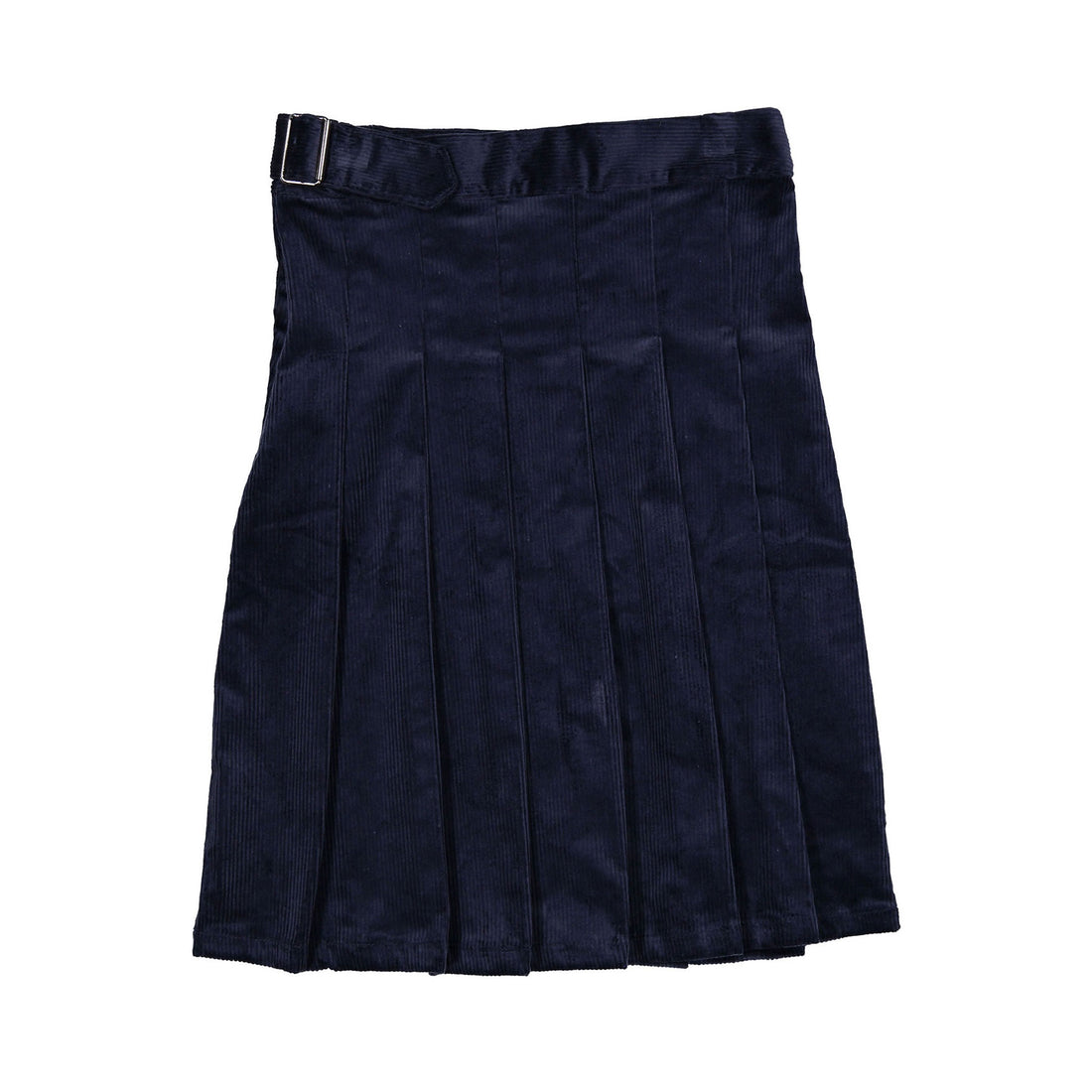 Clubhouse Navy Denim Corduroy Belt Detail Pleated Skirt