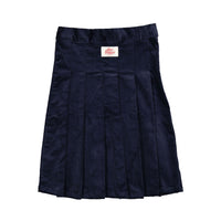 Clubhouse Navy Denim Corduroy Belt Detail Pleated Skirt