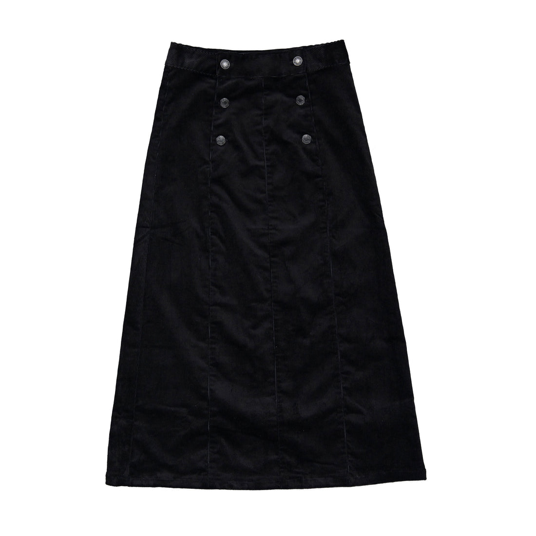 Clubhouse Black Corduroy Button Detailed Skirt
