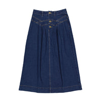 Clubhouse Blue Denim Stitched Maxi Skirt