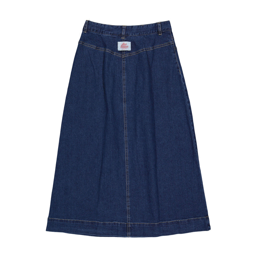 Clubhouse Blue Denim Stitched Maxi Skirt