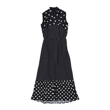  Black Polka Dot Sleeveless Dress