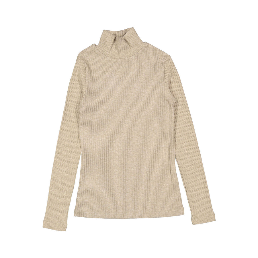 Clubhouse Beige Ribbed Mock Neck