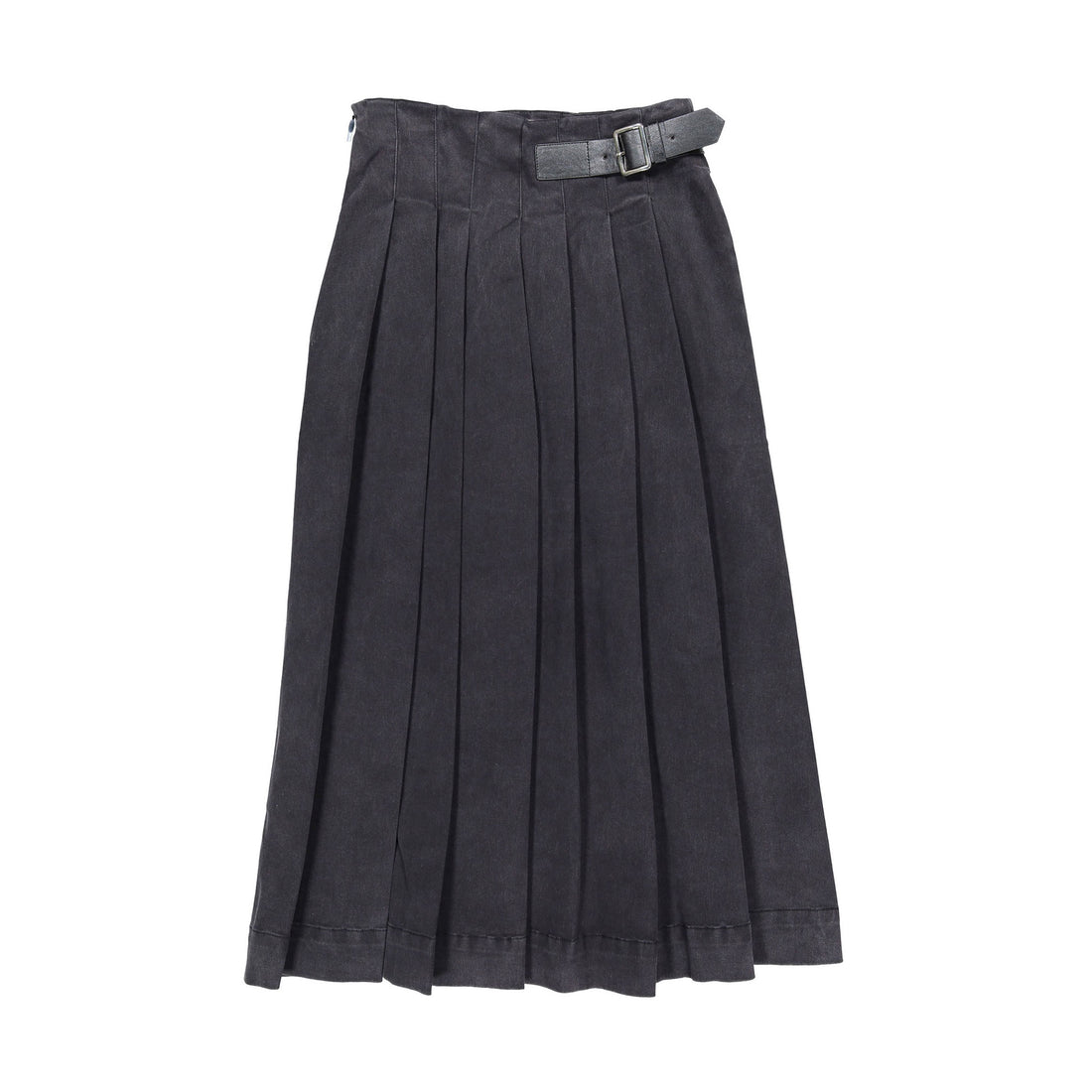 Clubhouse Faded Black Denim Buckle Skirt