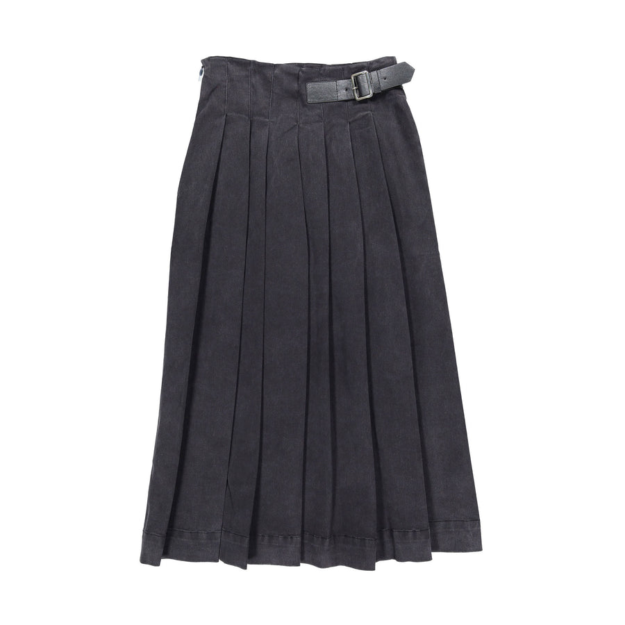 Clubhouse Faded Black Denim Buckle Skirt
