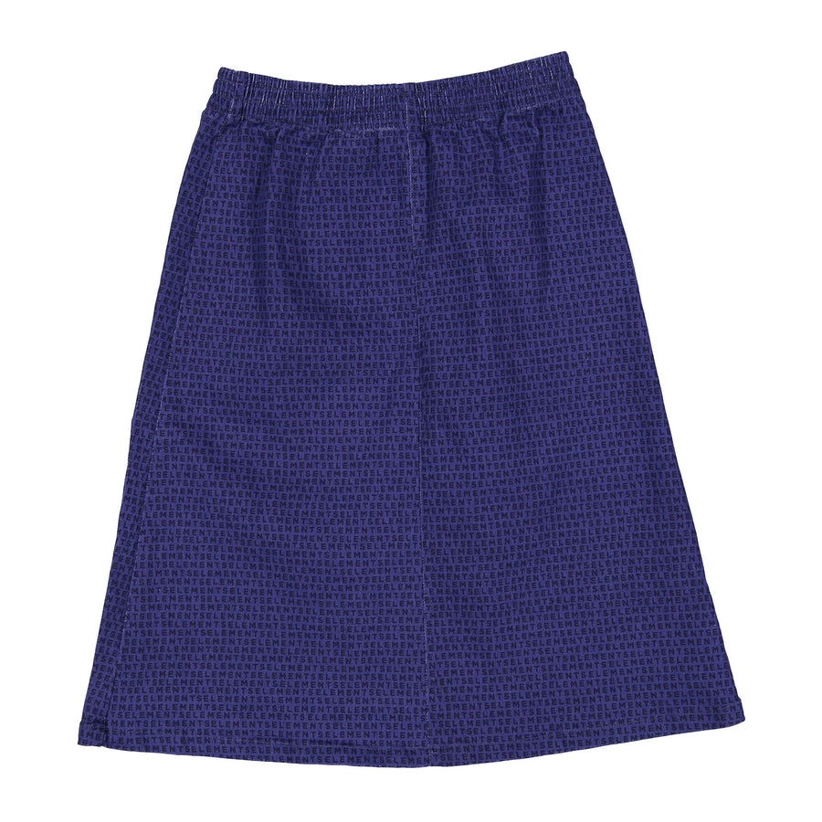 ELEMENTS Navy Logo All Over Knee Length Skirt