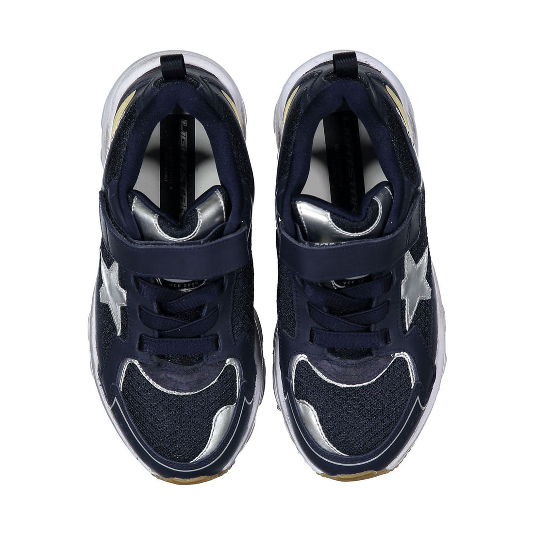 Golden Goose Navy/Silver/Gray/Yellow Lightstar Sneaker