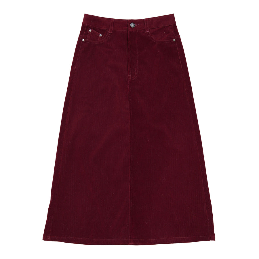 ELEMENTS Maroon Corduroy Maxi Skirt