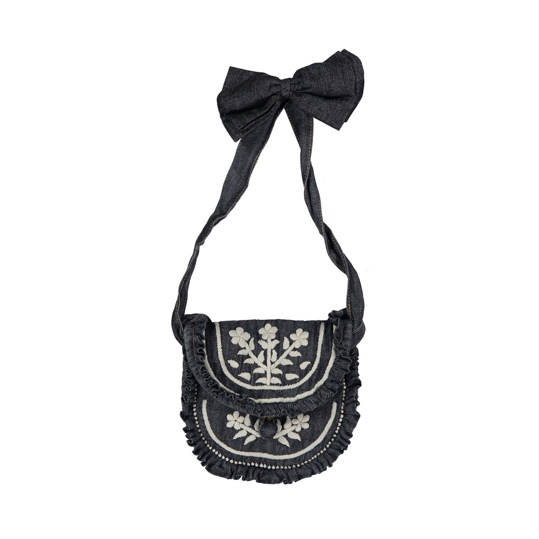 Bonjour Black Denim Bag + Hair Clip