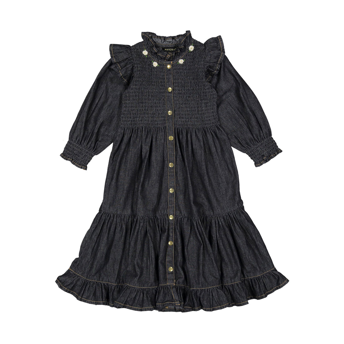 新品BONJOUR DIARY Ibiza dress black denim Bonjour Black Denim Ibiza Dress – Ladida