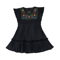 Bonjour Black Taffetas Pleated Dress