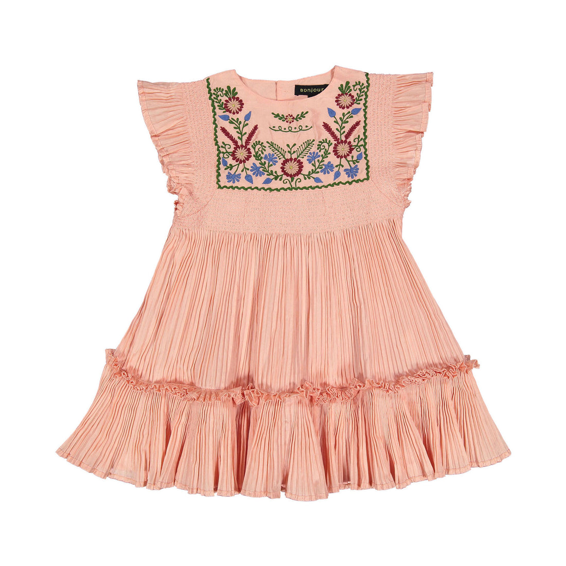Bonjour Nude Taffetas Pleated Dress