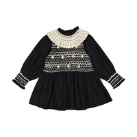 Bonjour Black Dot Print Handsmock Blouse